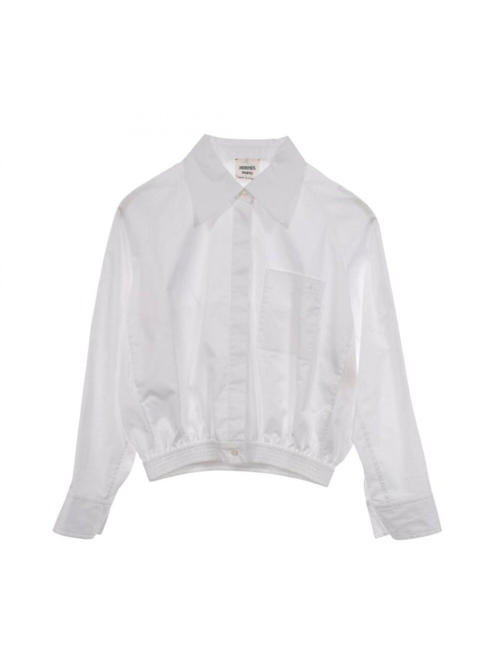 Hermes Jacket Caleche Logo Embroidery Shirt Cotton
